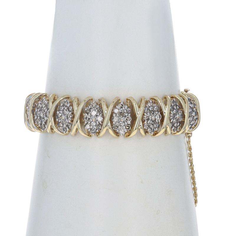 Bracelet à maillons en or jaune et diamants 6 3/4