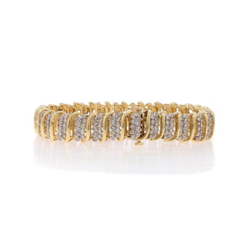 Bracelet à maillons grappe de diamants ronds brillants 7