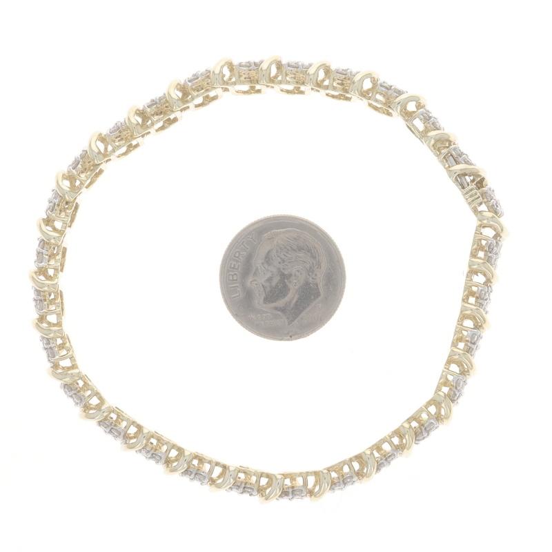 Bracelet à maillons grappe de diamants ronds brillants 7