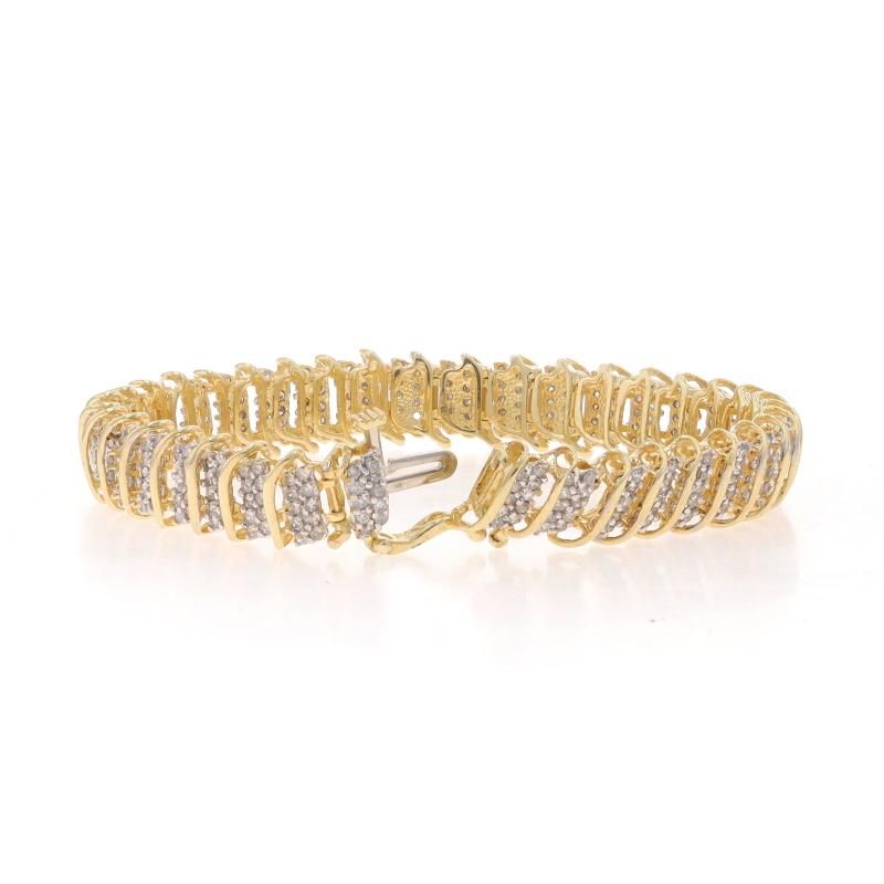 Bracelet à maillons grappe de diamants en or jaune 7