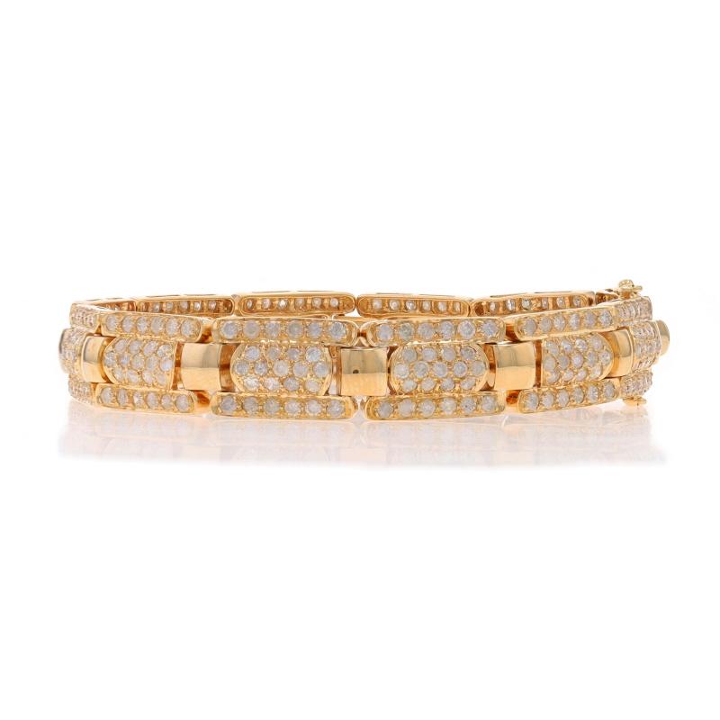 Yellow Gold Diamond Cluster Link Bracelet 7