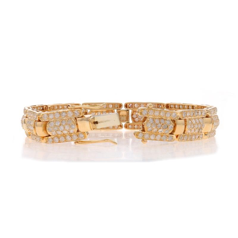 Yellow Gold Diamond Cluster Link Bracelet 7