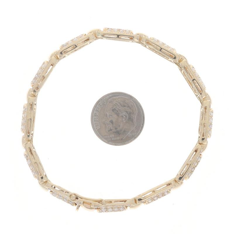Yellow Gold Diamond Cluster Link Bracelet 7