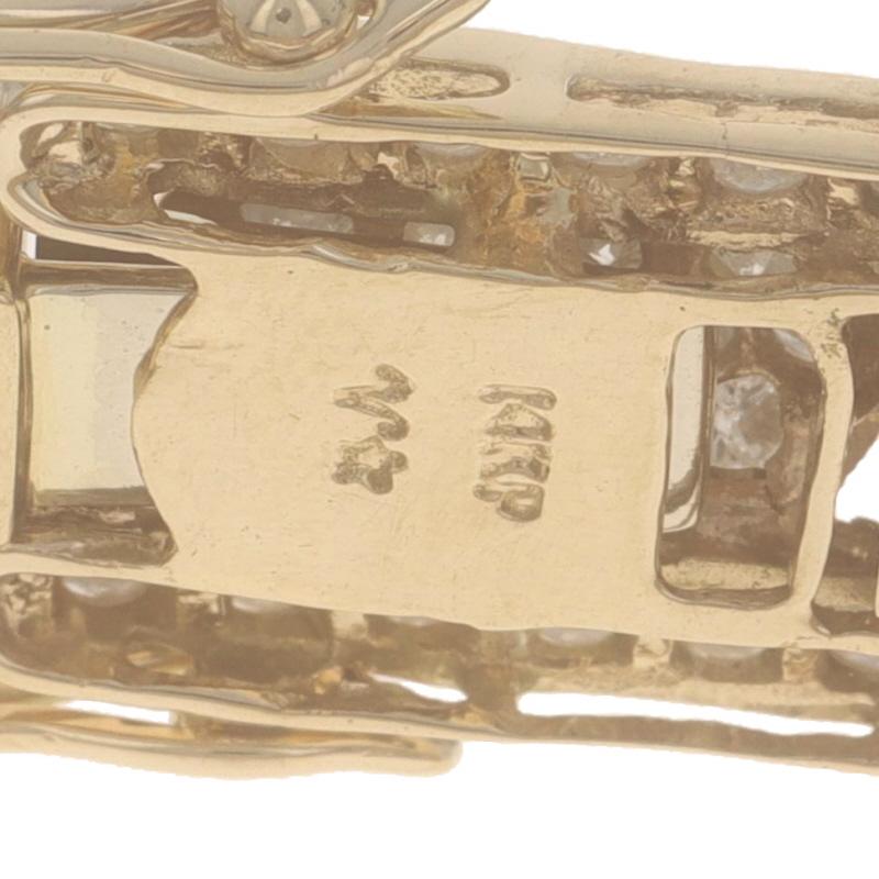 Yellow Gold Diamond Cluster Link Bracelet 7