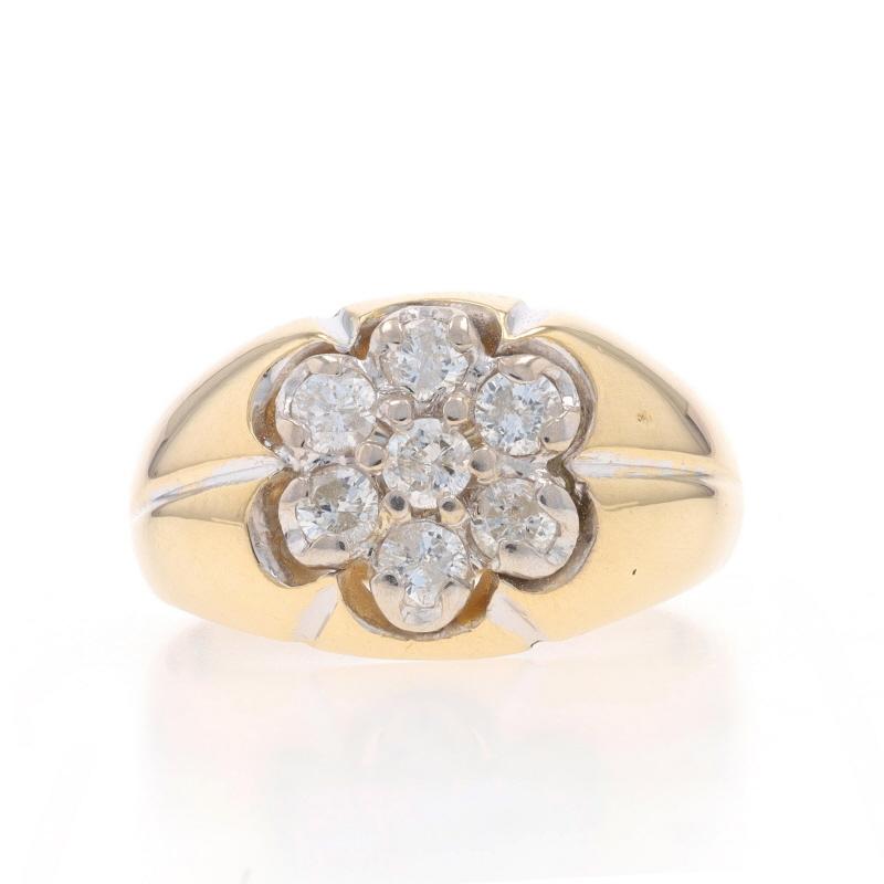 Größe: 11 1/4
Gebühr für Größenanpassung: 2 Größen hoch für $35 oder 1 Größe runter für $35

Metallgehalt: 14k Gelbgold & 14k Weißgold

Informationen zu Stein

Natürliche Diamanten
Karat(e): 1.00ctw
Schliff: Runder Brillant
Farbe: G - H
Klarheit: I1