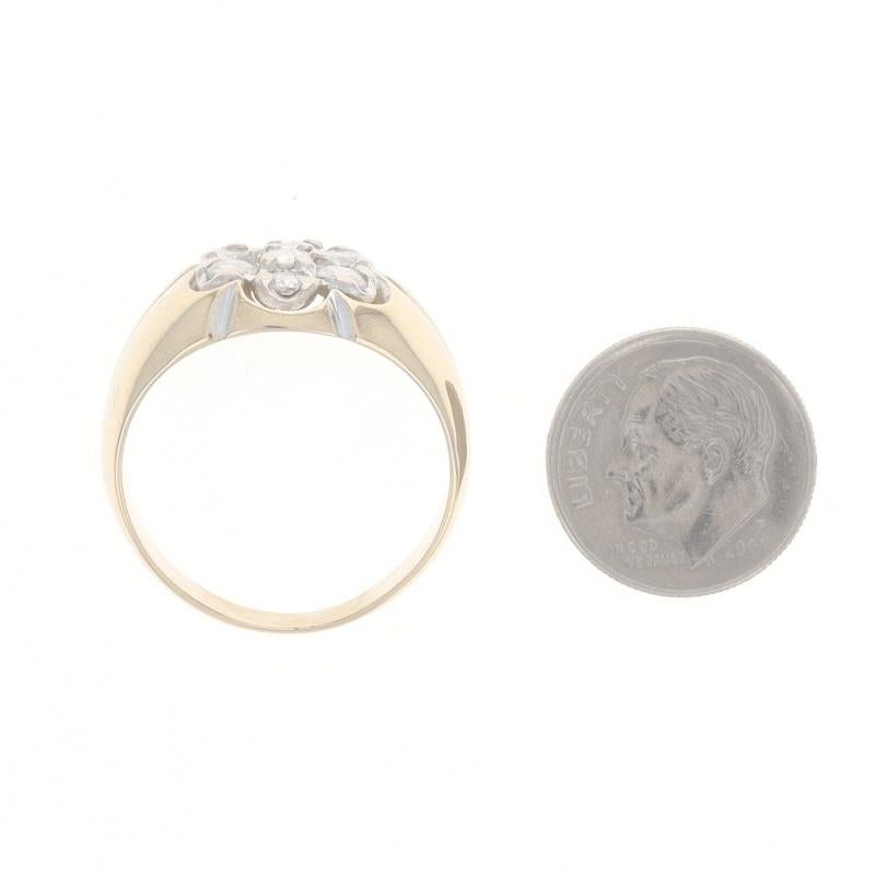 Gelbgold Diamant-Cluster Herrenring - 14k Rund Brillant 1,00ctw Cluster 2