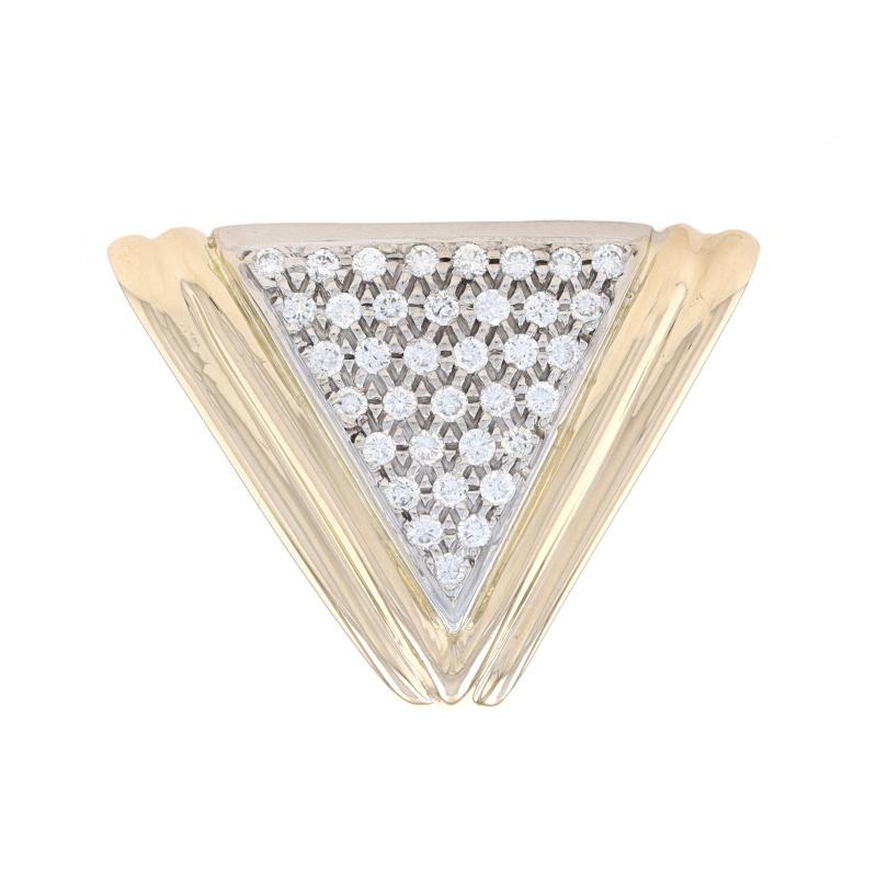 Gelbgold Diamant-Cluster Omega Slide-Anhänger - 14k rundes .50ctw Dreieck (Rundschliff)