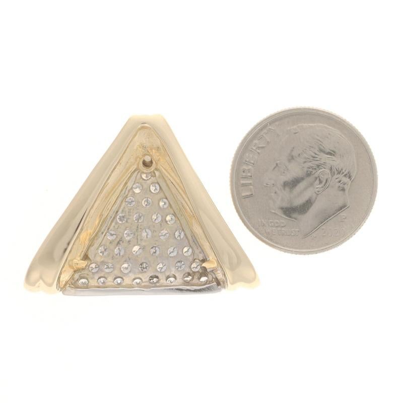 Pendentif Slide Omega en or jaune avec grappe de diamants - 14k Round .50ctw Triangle Excellent état - En vente à Greensboro, NC