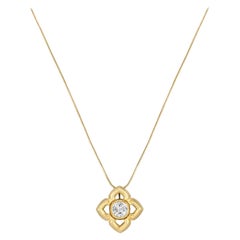 Yellow Gold Diamond Cluster Pendant 1.00 Carat TDW
