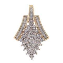 Yellow Gold Diamond Cluster Pendant - 10k Single Cut 1/4ctw