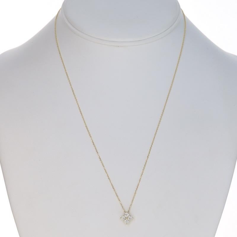 Gelbgold Diamant-Cluster-Anhänger Halskette 18