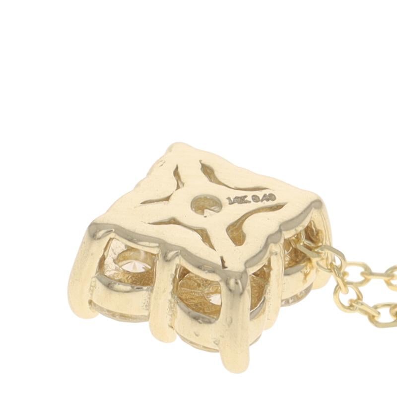 Gelbgold Diamant-Cluster-Anhänger Halskette 18