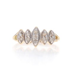 Yellow Gold Diamond Cluster Ring - 10k Round .22ctw Tiered Five-Stone Inspired