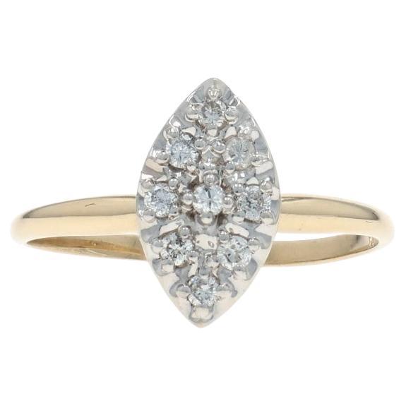 Yellow Gold Diamond Cluster Ring - 10k Round Brilliant .18ctw