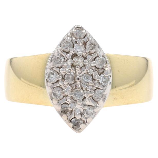 Yellow Gold Diamond Cluster Ring - 10k Round Brilliant .25ctw Engagement