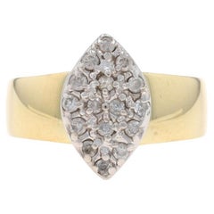 Yellow Gold Diamond Cluster Ring - 10k Round Brilliant .25ctw Engagement