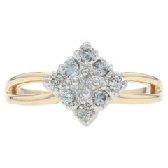 Yellow Gold Diamond Cluster Ring - 10k Round Brilliant .25ctw