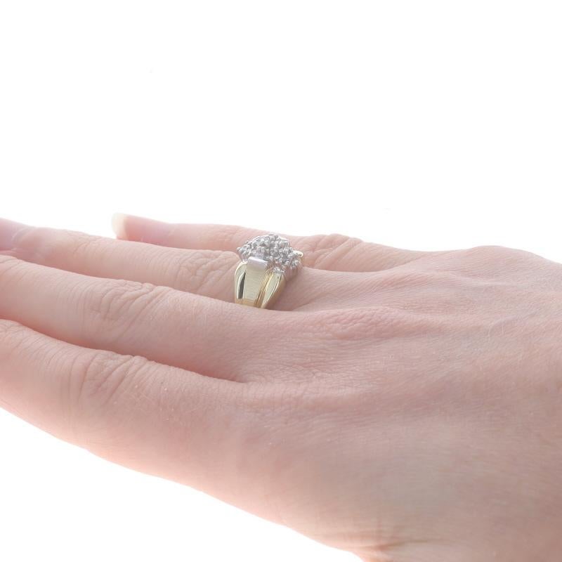 Gelbgold Diamant-Cluster-Ring - 10k Einzelschliff .23ctw Gestuft Damen