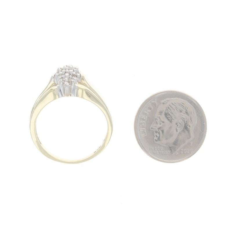 Gelbgold Diamant-Cluster-Ring - 10k Einzelschliff .23ctw Gestuft 1