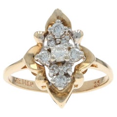 Gelbgold-Diamant-Cluster-Ring - 14k Runde Brillant .25ctw Gelbgold-Diamant-Cluster-Ring - 14k Runde Brillant .25ctw