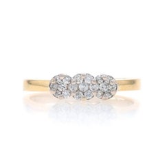 Yellow Gold Diamond Cluster Ring 14k Round Brilliant .25ctw Three-Stone