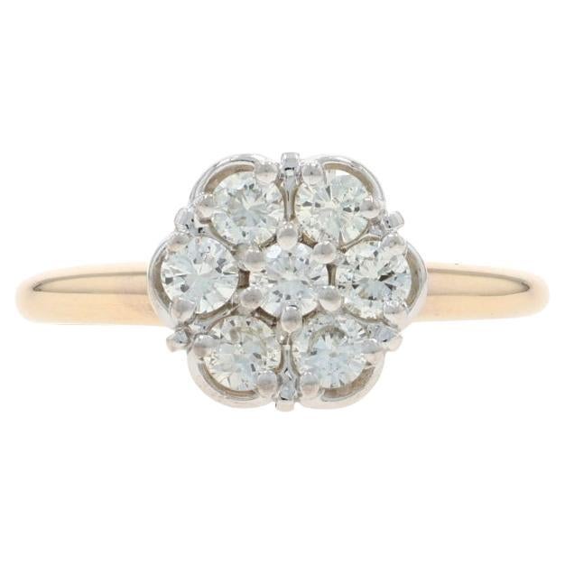 Bague de fiançailles en or jaune avec diamants ronds et brillants de 0,50 ct.