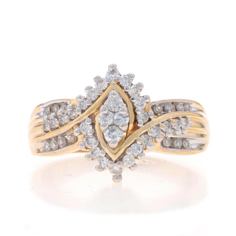 Taille : 9 1/4
Frais de taille : Up&Up pour 40 $ ou Down 1/2 pour 40 $.

Contenu métallique : Or jaune 14k et or blanc 14k

Informations sur les pierres

Diamants naturels
Carat(s) : .50ctw
Coupe : Brillant rond
Couleur : I - J
Clarté : SI2 -