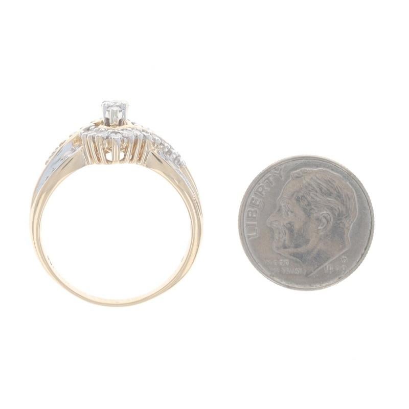 Bague en or jaune avec diamant en grappe - 14k brillant rond .50ctw en vente 1