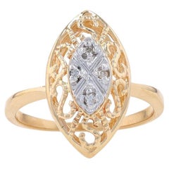 Yellow Gold Diamond Cluster Ring - 14k Round Brilliant