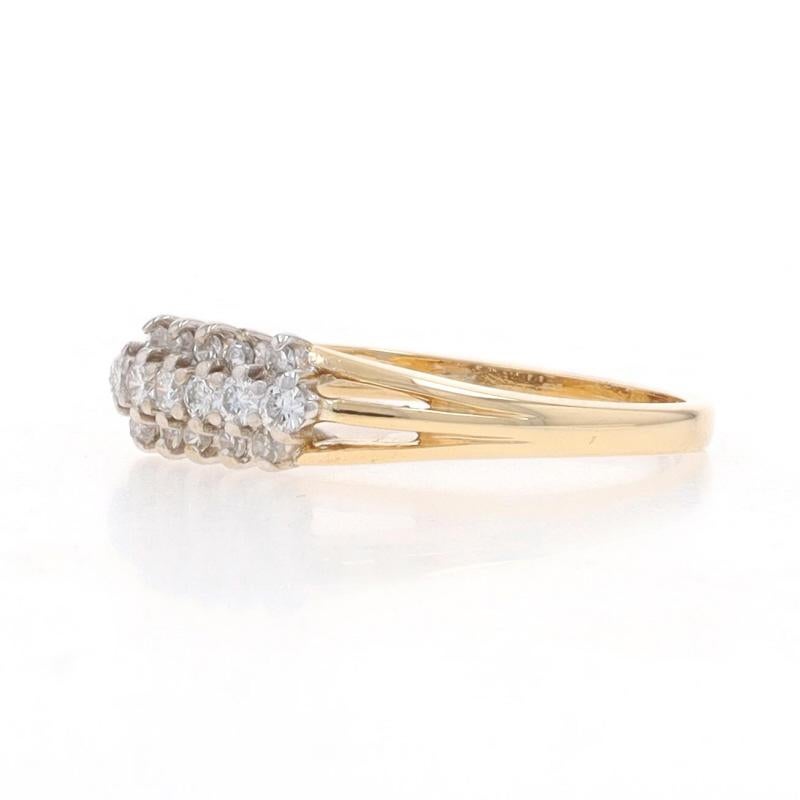 Yellow Gold Diamond Cluster Ring - 14k Round Brilliant & Single .25ctw In Excellent Condition For Sale In Greensboro, NC