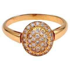 Vintage Yellow Gold Diamond Cluster Ring