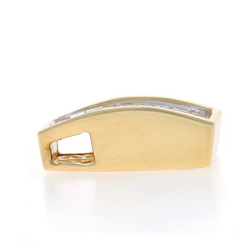 Taille princesse Pendentif Slide en or jaune avec grappe de diamants - 14k Princesse 1.00ctw Invisible Set en vente