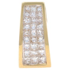 Pendentif Slide en or jaune avec grappe de diamants - 14k Princesse 1.00ctw Invisible Set