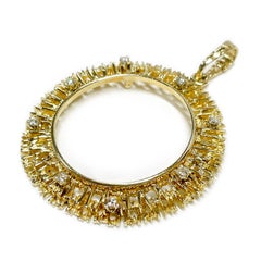 Yellow Gold Diamond Coin Bezel