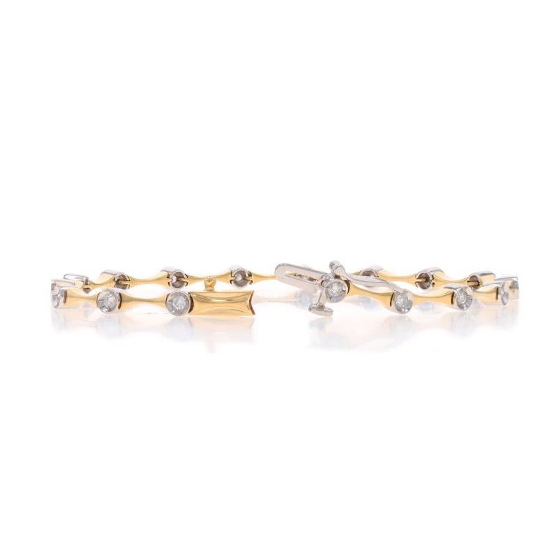 Bracelet en or jaune à maillons en forme de diamant 6 1/4