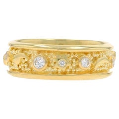 Bague en or jaune diamantée lune et étoile - 18k Rd 
Marq .30ctw Ring SZ 6