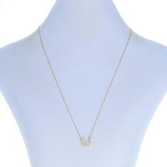 Yellow Gold Diamond Crescent Moon Necklace, 10k Round .25ctw Celestial