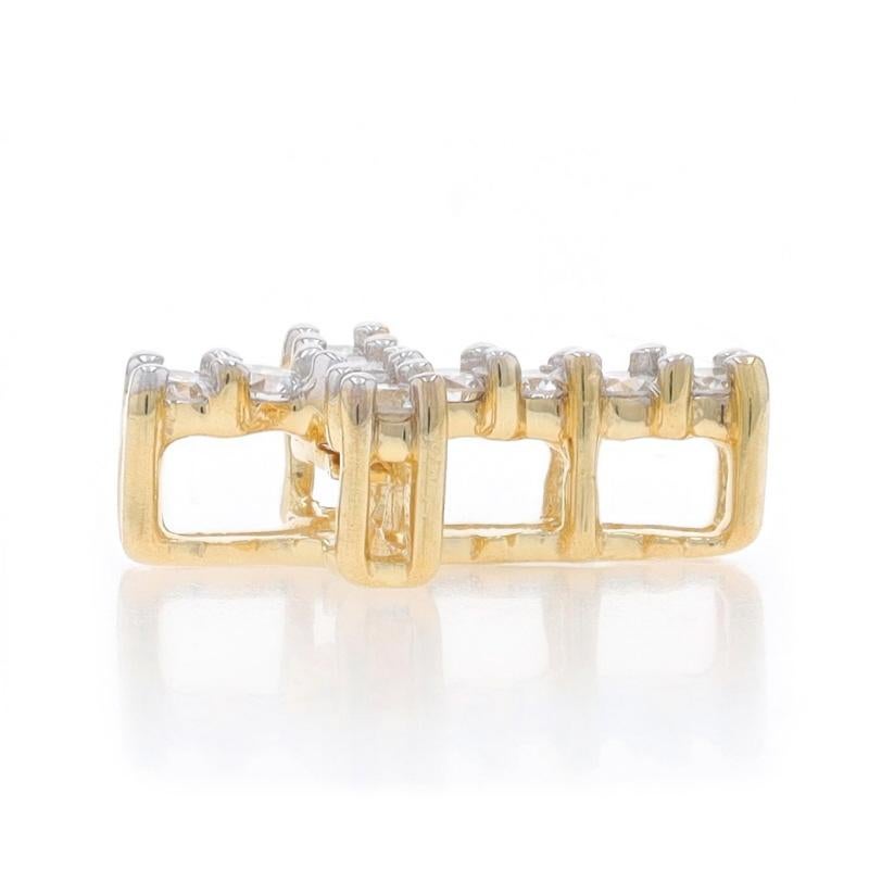Taglio rotondo Ciondolo a croce in oro giallo con diamante tondo Brilliante 14k 0,17ctw Fede in vendita