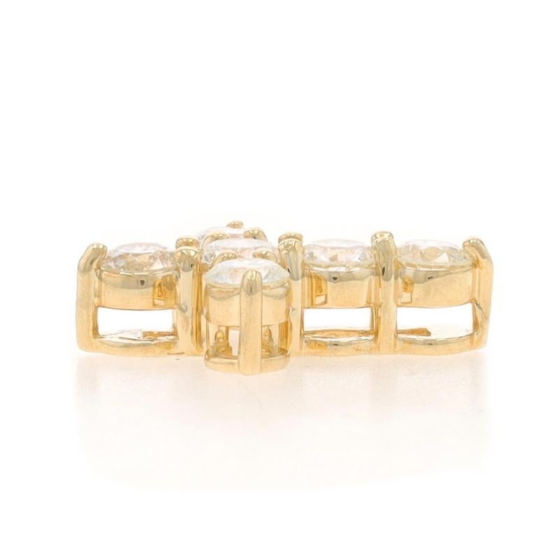 Gelbgold Diamant Kreuz Anhänger 14k Runde Brillant .45ctw Glaube (Rundschliff) im Angebot