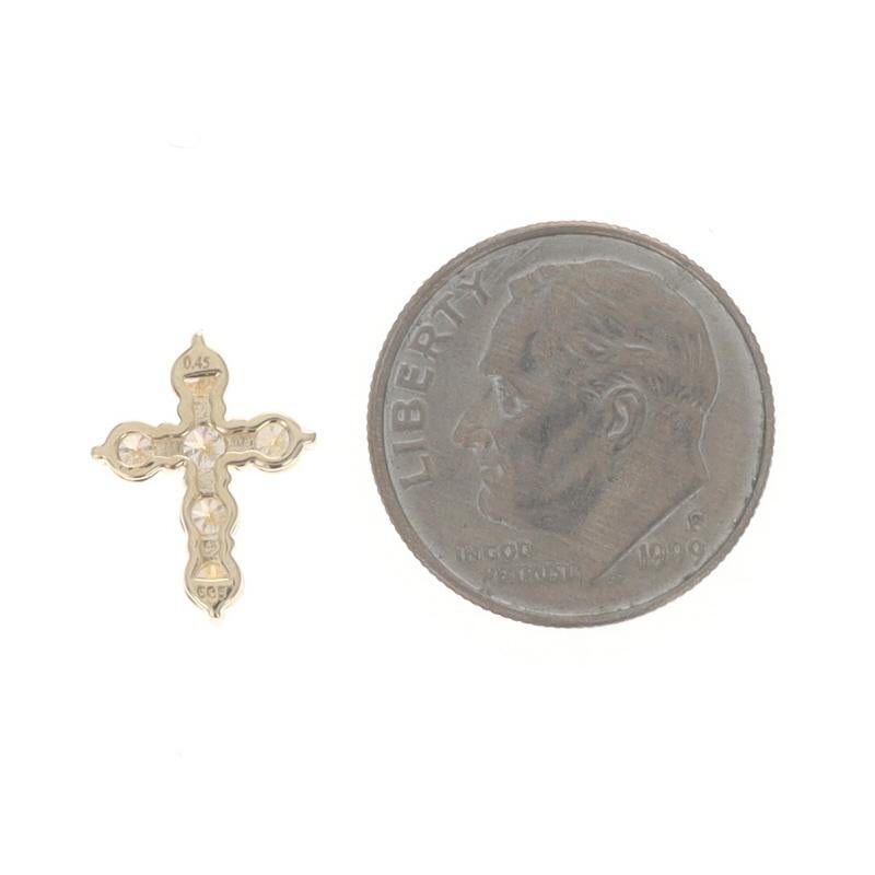Gelbgold Diamant Kreuz Anhänger 14k Runde Brillant .45ctw Glaube im Zustand „Neu“ im Angebot in Greensboro, NC