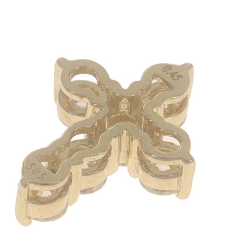 Gelbgold Diamant Kreuz Anhänger 14k Runde Brillant .45ctw Glaube für Damen oder Herren im Angebot