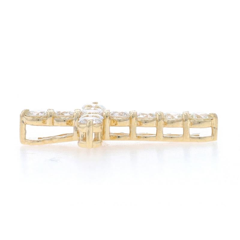 Gelbgold Diamant Kreuz Anhänger 14k Runde Brillant .83ctw Glaube (Rundschliff) im Angebot