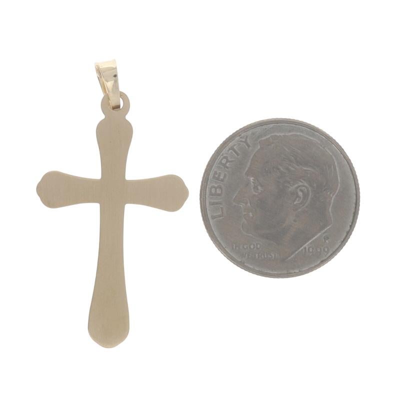 Pendentif croix diamant en or jaune 14k 1.00 Faith Solitaire Excellent état - En vente à Greensboro, NC