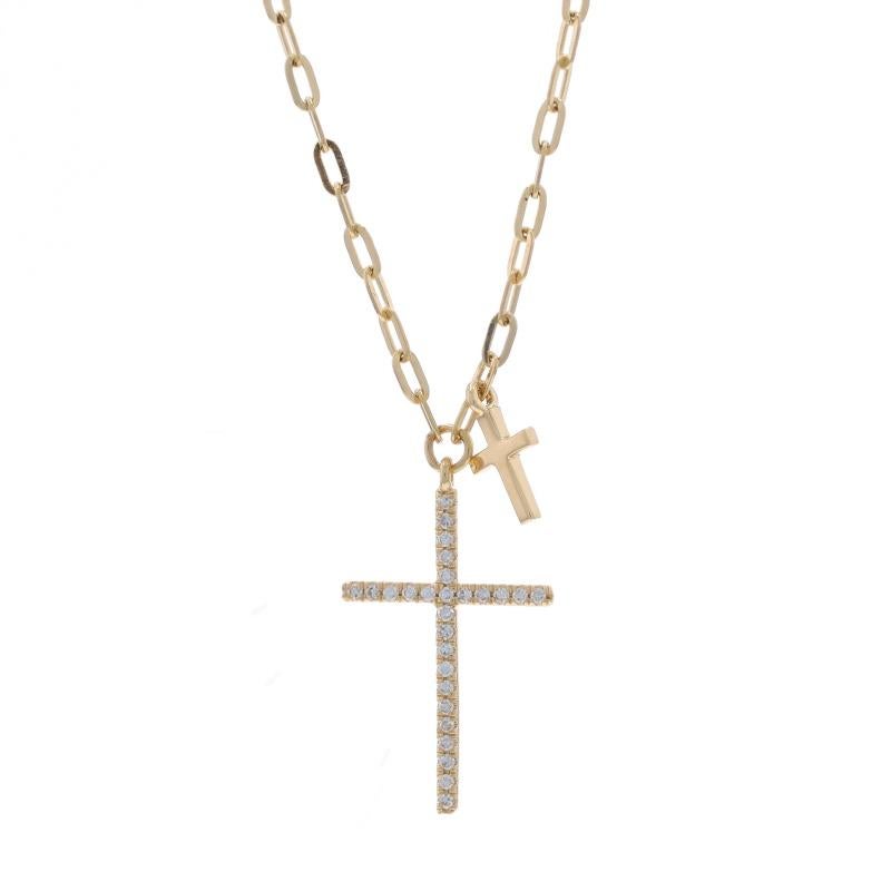 Contenido de metal: Oro amarillo de 14 quilates

Información sobre Stone

Diamantes naturales
Quilate(s): .07ctw
Talla: Redondo brillante
Color: G
Claridad: VS2 - SI1

Estilo de cadena: Clip
Estilo de collar: Cadena
Tipo de cierre: Cierre de pinza