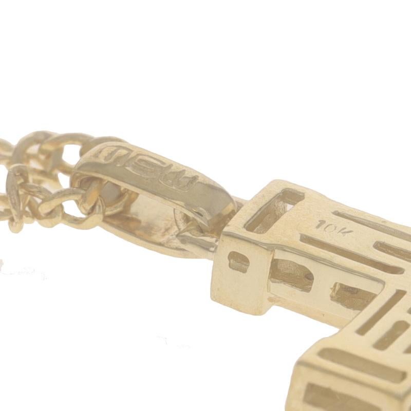 Women's Yellow Gold Diamond Cross Unisex Pendant Necklace 22