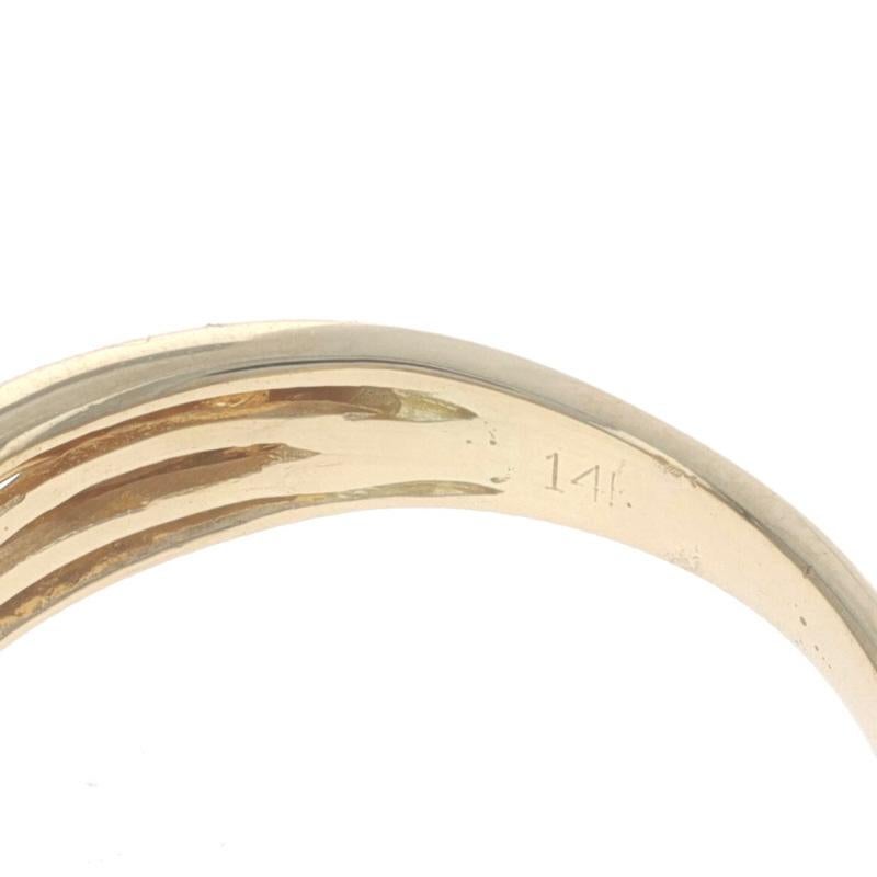 Yellow Gold Diamond Crossover Band - 14k Round Brilliant .30ctw Ring For Sale 1