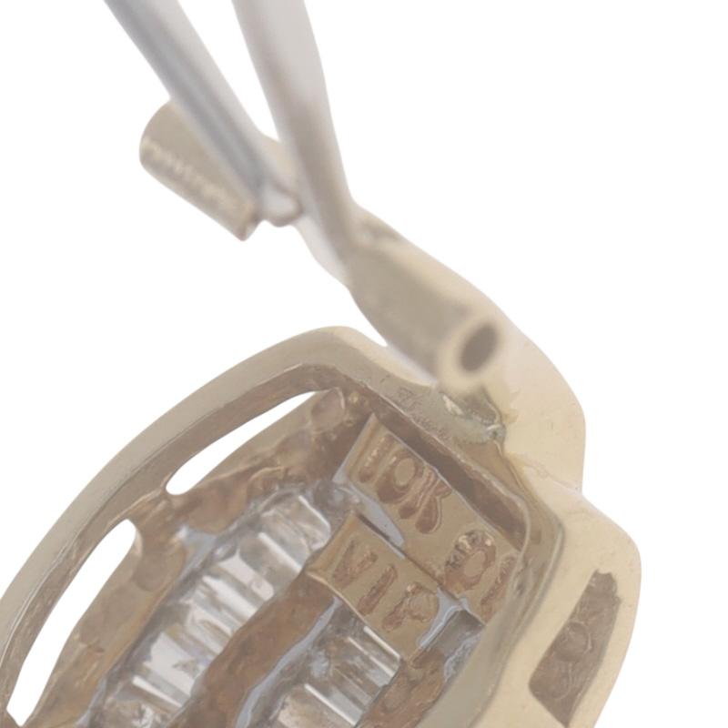 Boucles d'oreilles J Gold en or jaune avec diamants Baguette .50ctw Pierced Pour femmes en vente