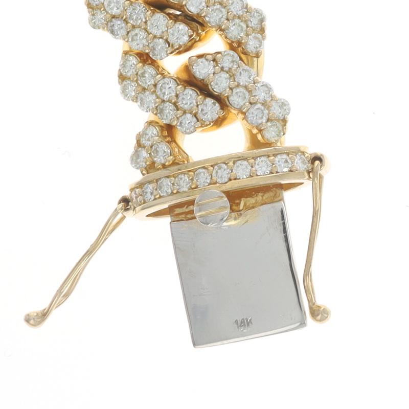 Bracelet homme en or jaune avec chaîne cubaine et diamants - 14k Round 15.00ctw Bling en vente 2
