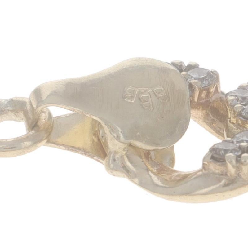 Oro amarillo Diamante Cubano Cadena de eslabones Pulsera para hombre 7 1/2