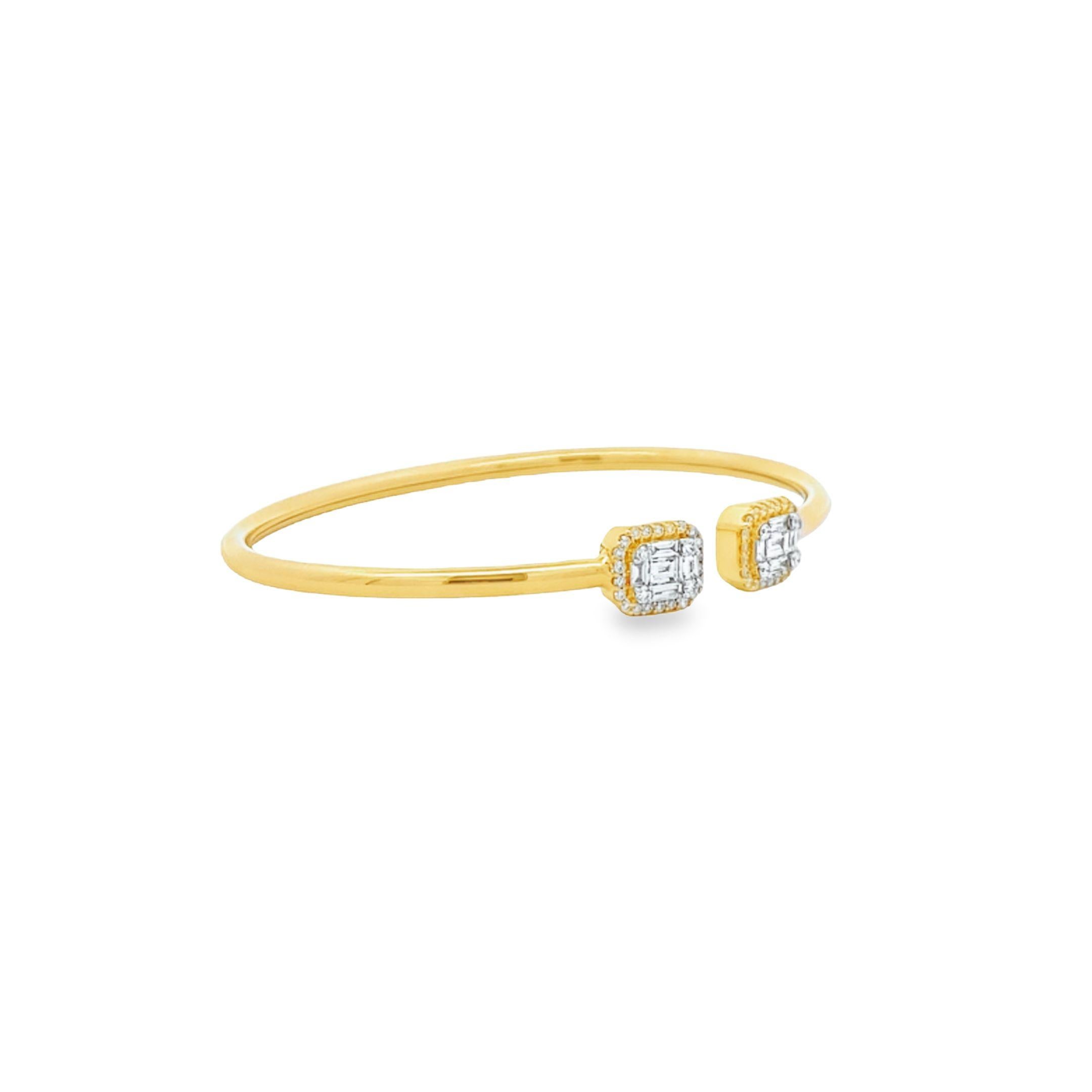 Modern Maurice Fine Jewelry - Yellow Gold Diamond Cuff Bangle For Sale